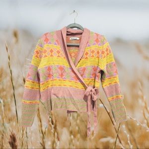 Mistook Wrap Sweater Pastel